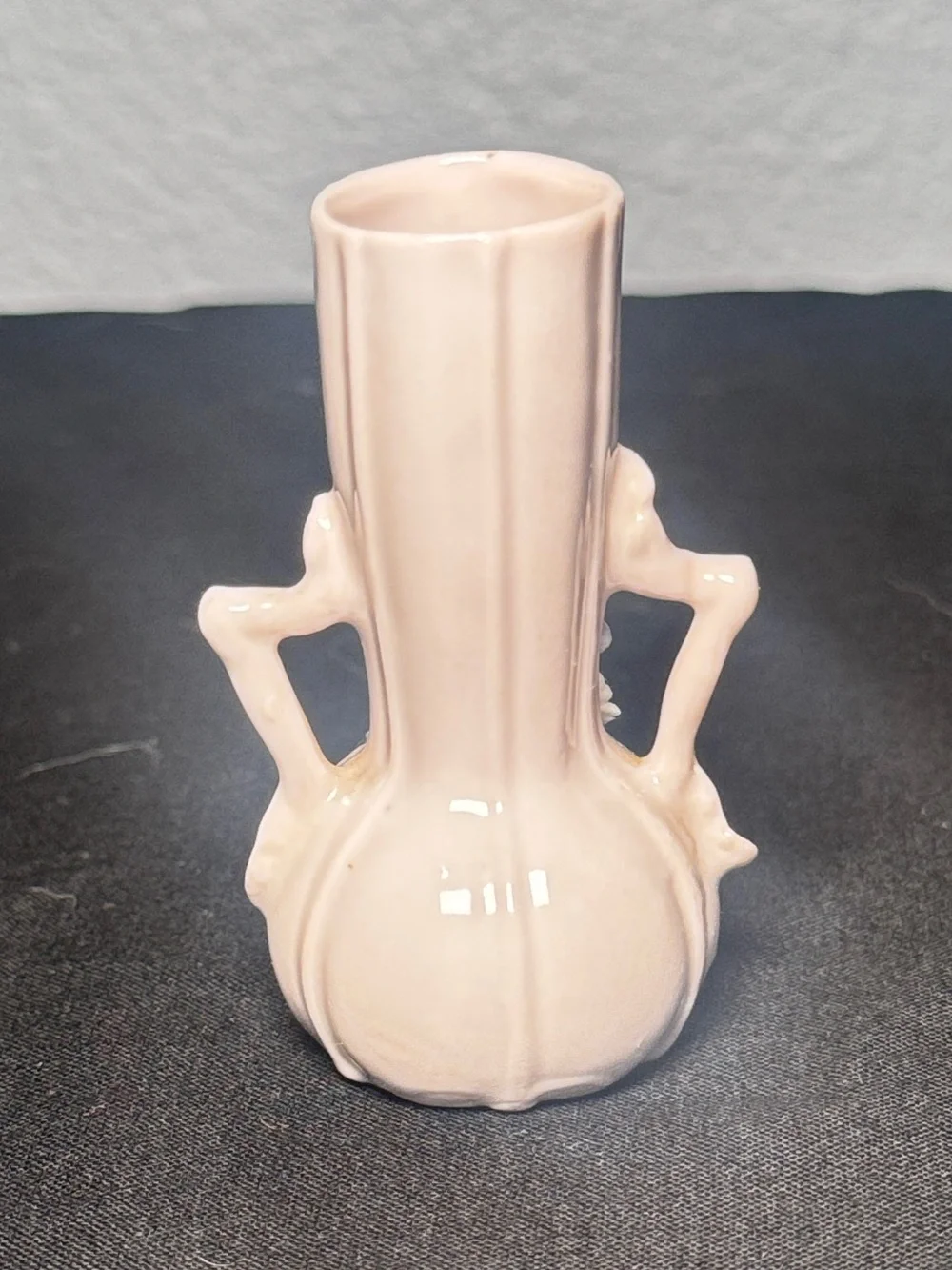 Vintage German Miniature Porcelain Bud Vases Set of 5 Applied 3D Floral Accents
